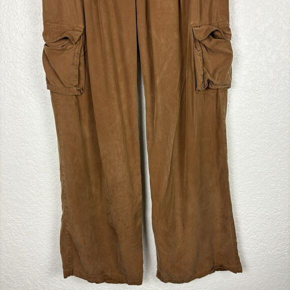 Velez 90's Y2K Wide Leg Cargo Women’s Pants‎ Brown Sz6 Utility Gorpcore Grunge - Picture 3 of 12